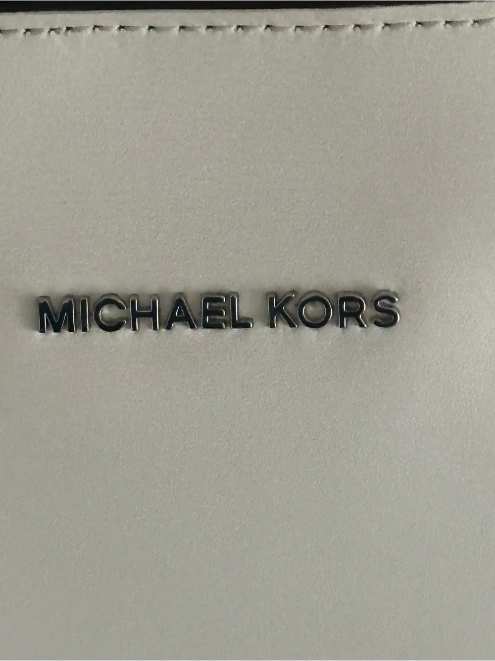 Michael Kors Cream Leather Tote with Top Handles